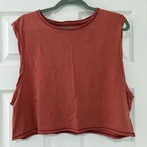 American Eagle Crop Too Tank Burnt Orange / Red Medium
